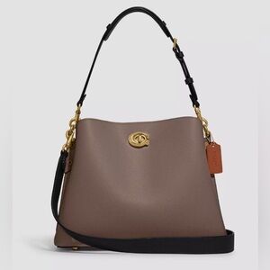 Coach Willow Shoulder Bag Dark Stone